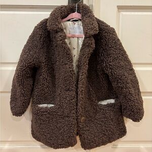 Zara Kids Brown Teddy Coat